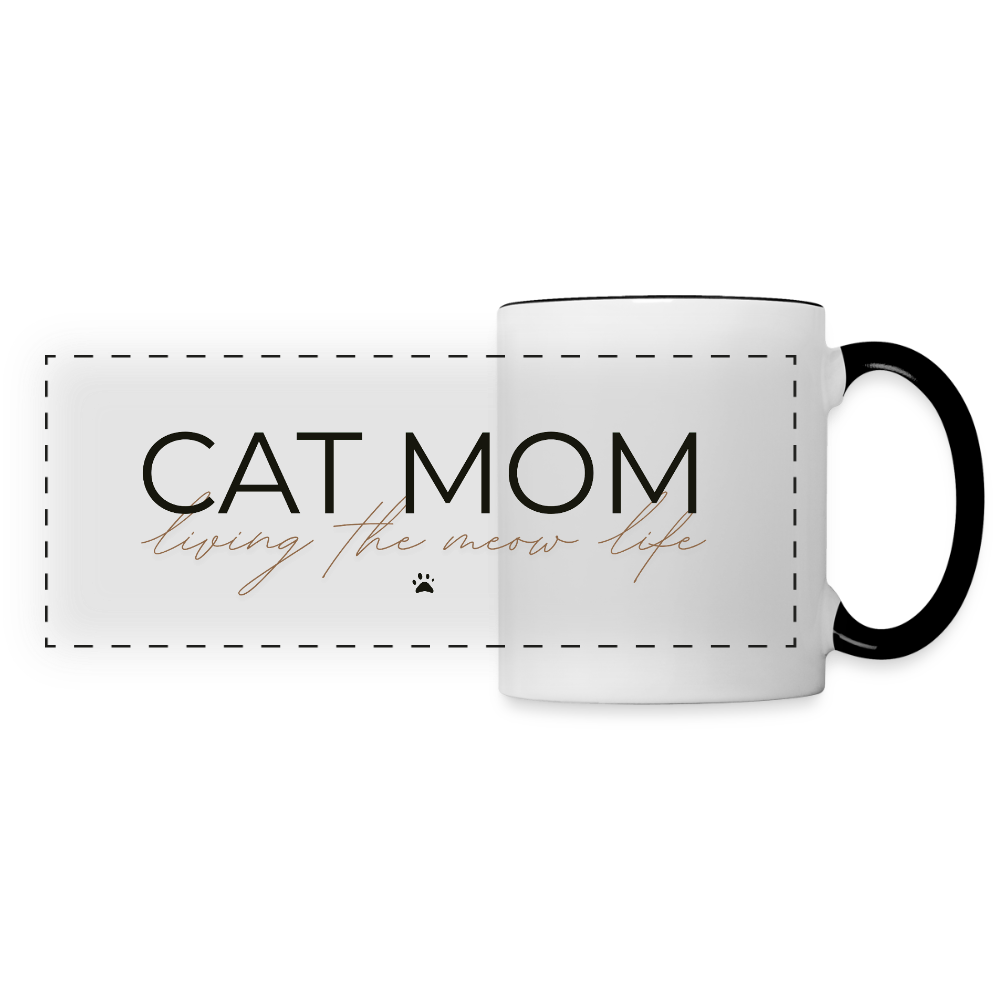 Tasse CATMOM – living the meow life - Weiß/Schwarz
