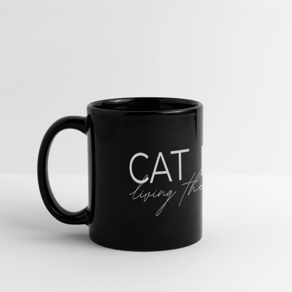 Tasse CATMOM – living the meow life | schwarz - Schwarz