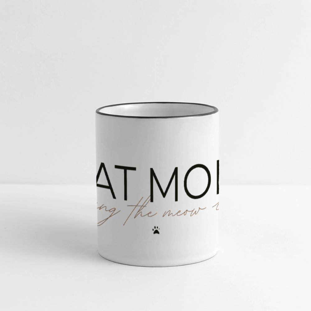 Tasse CATMOM – living the meow life - Weiß/Schwarz