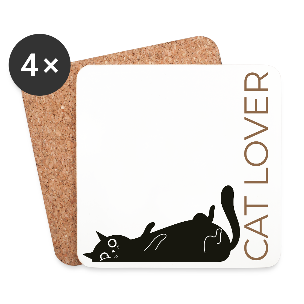Untersetzer (4er-Set) CAT LOVER - Weiß