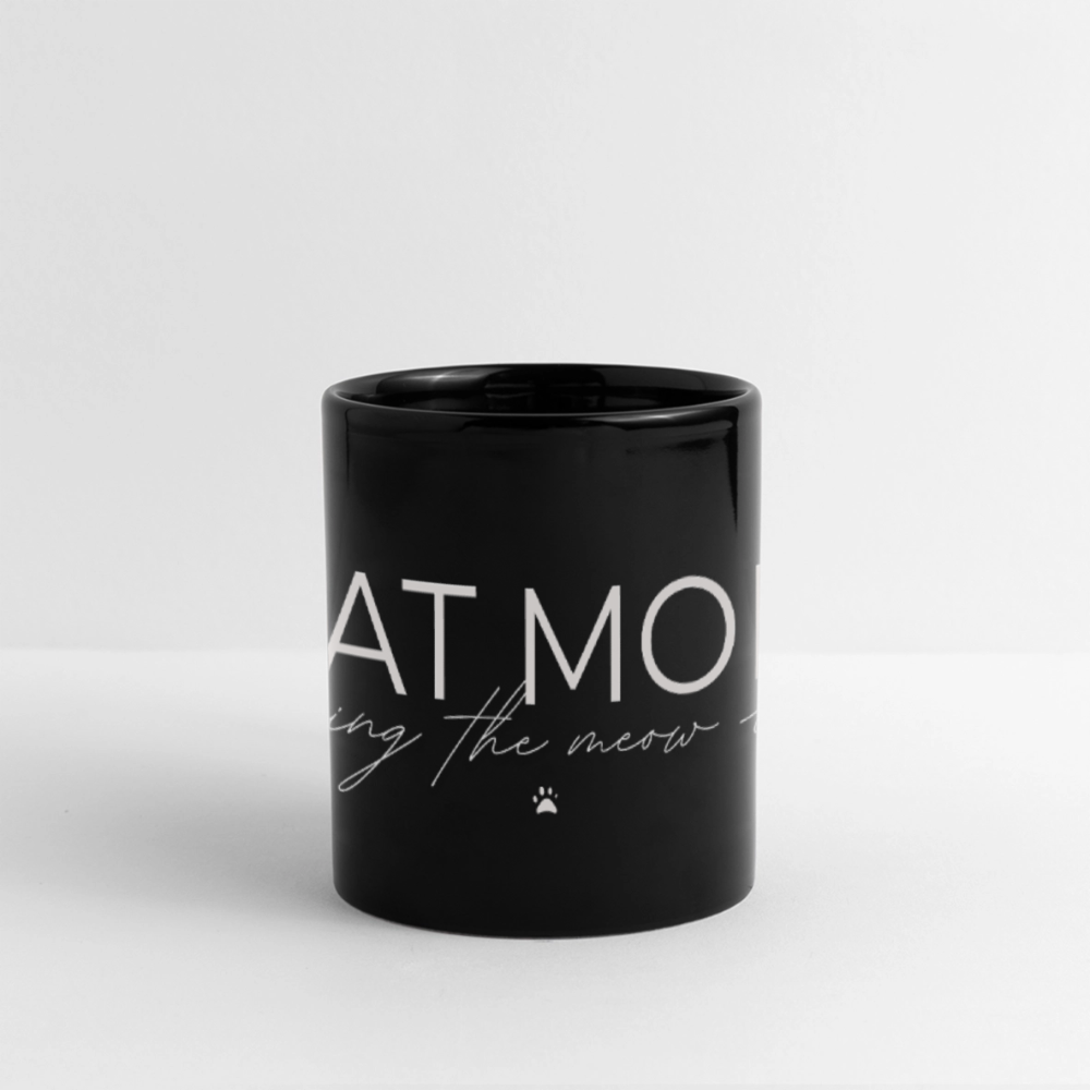 Tasse CATMOM – living the meow life | schwarz - Schwarz