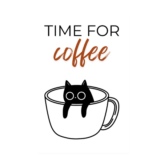 Poster 20x30 cm – Time for Coffee - Weiß