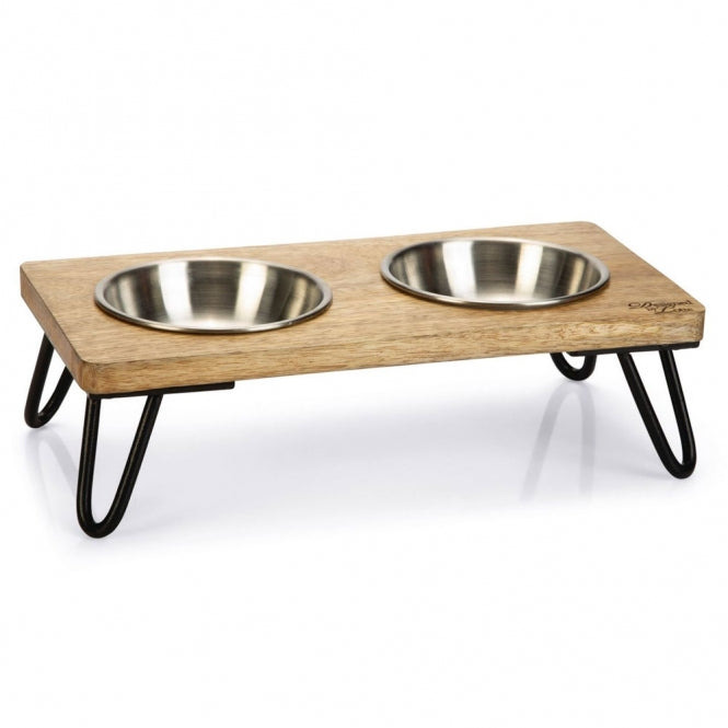 Holz Katzennapf-Set Linga