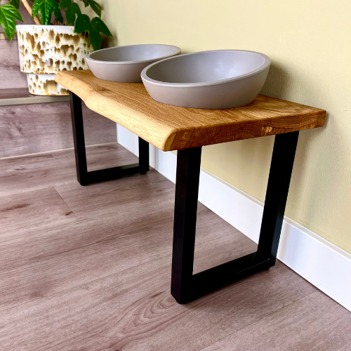 Styledog Wonderland Eiche Design Futterstation für mittlere Hunde mit Baumkante