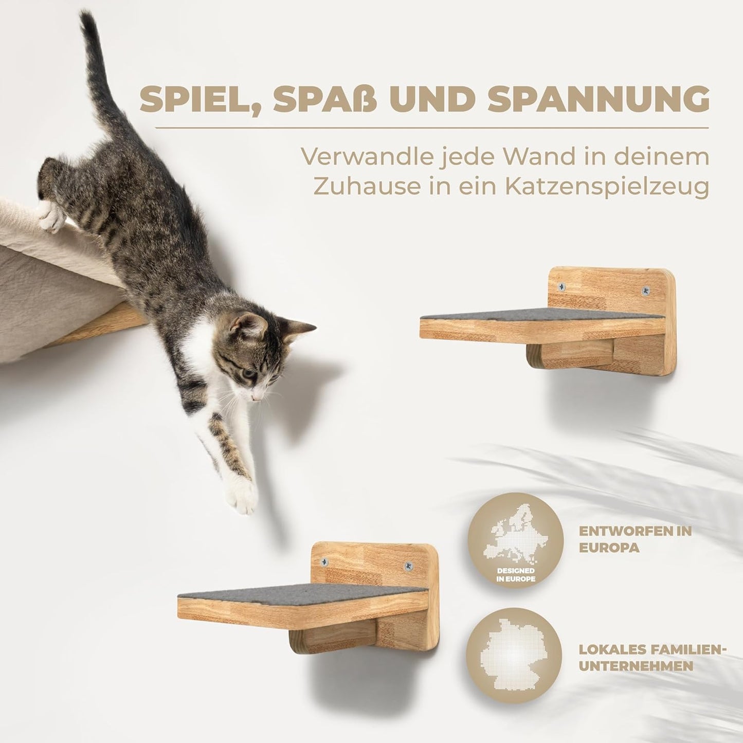 WOOWOOD® Katzenhängematte inkl. 2x Katzentreppen