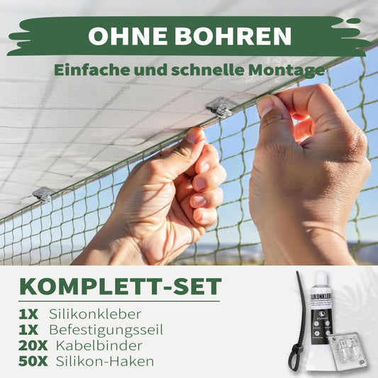 WOOWOOD® Katzennetz für Balkon (Ohne Bohren)