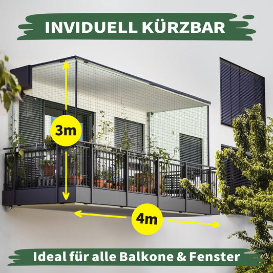 WOOWOOD® Katzennetz für Balkon