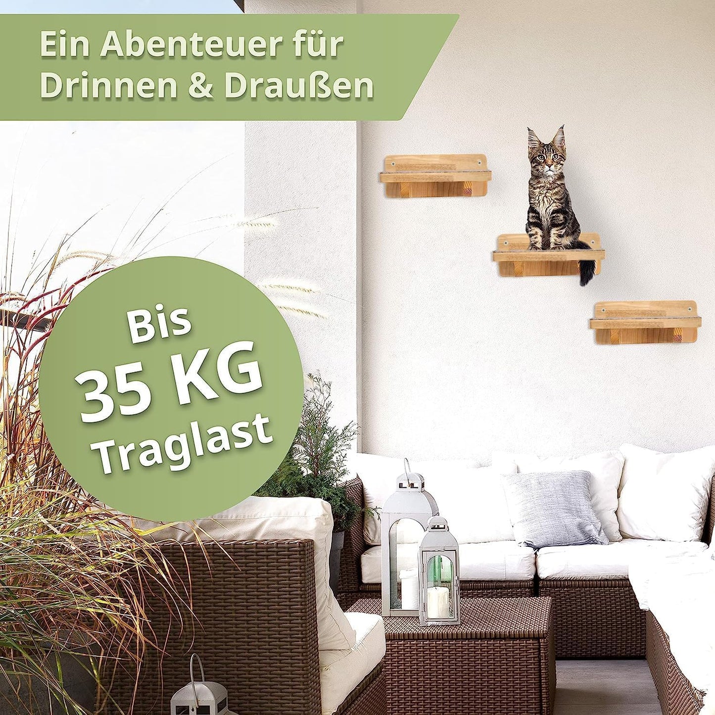WOOWOOD® XL Wand-Katzentreppen