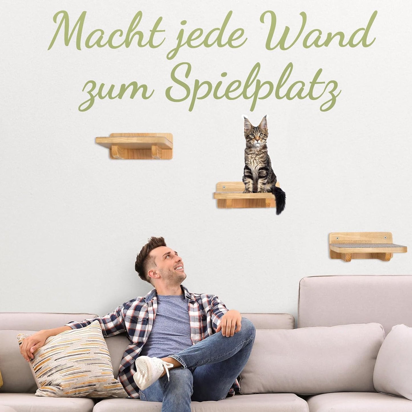 WOOWOOD® XL Wand-Katzentreppen