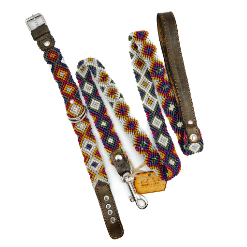 Monti and Ivy Set aus Halsband & Leine RAINBOW