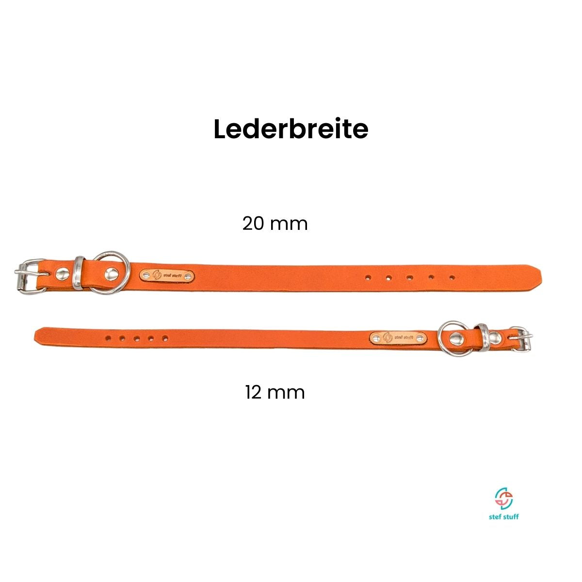 stef stuff Schmales Halsband Fettleder PURE