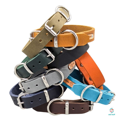 stef stuff Schmales Halsband Fettleder PURE