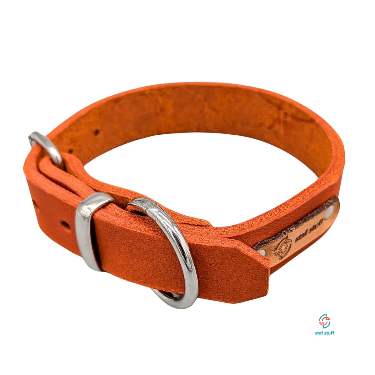 stef stuff Schmales Halsband Fettleder PURE