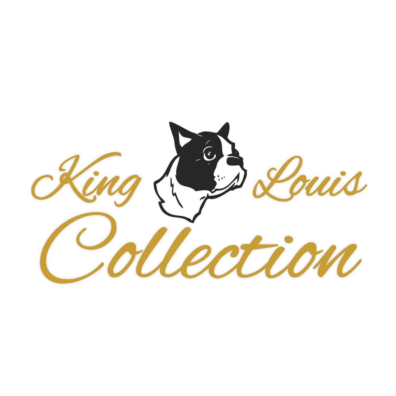 King Louis Collection Logo mit Hundekopf, stilvolle Haustiermöbel bei Pawla Petstore