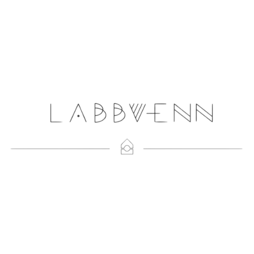Labbvenn Logo in minimalistischer, dünner Schrift, passend für hochwertiges Tierzubehör.