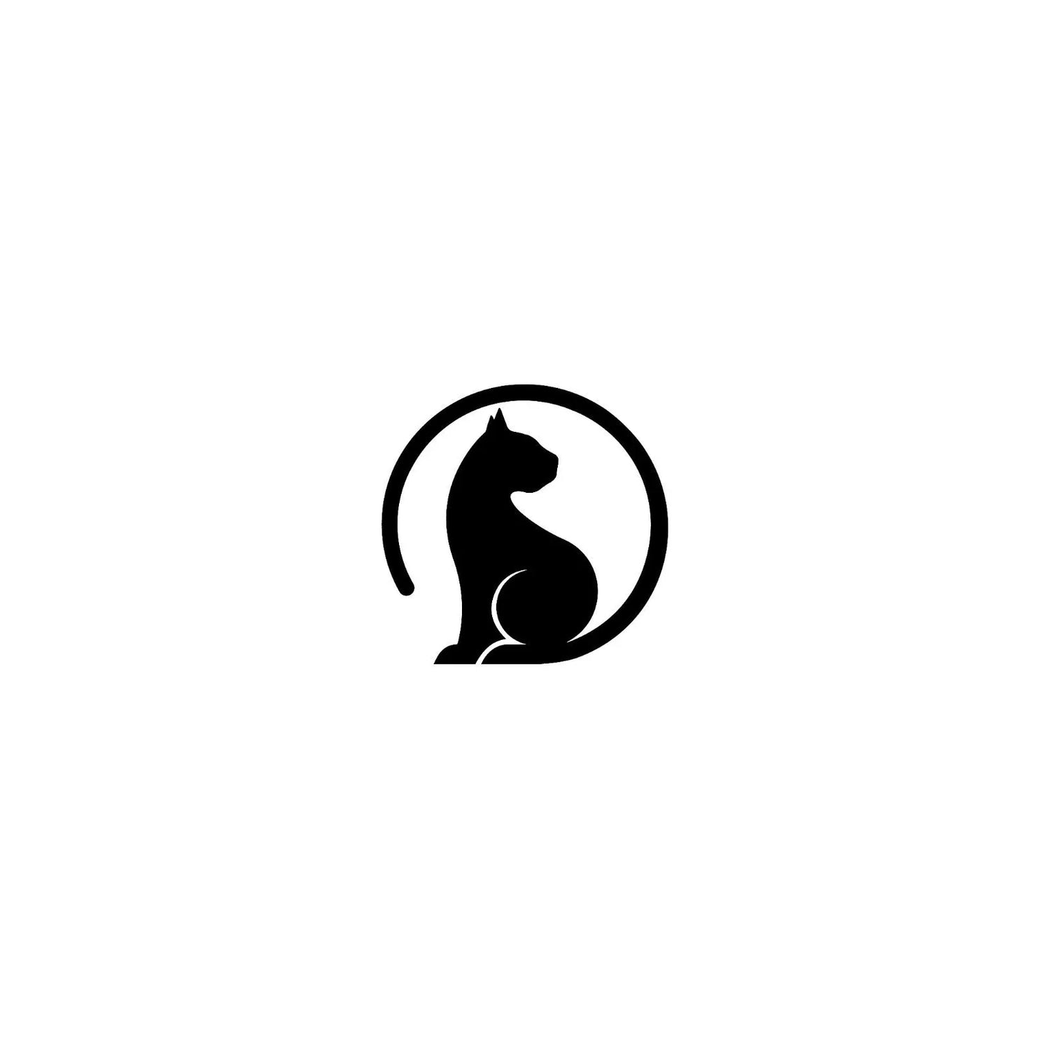 Schwarzes Katzenlogo im minimalistischen Stil,  Kletterwände Pawla Petstore Symbol