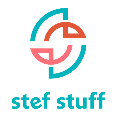 Stef Stuff Logo in Türkis und Orange, modernes Branding bei Pawla Petstore für  Hundezubehör