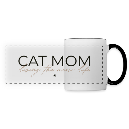 Tasse CATMOM – living the meow life - Weiß/Schwarz