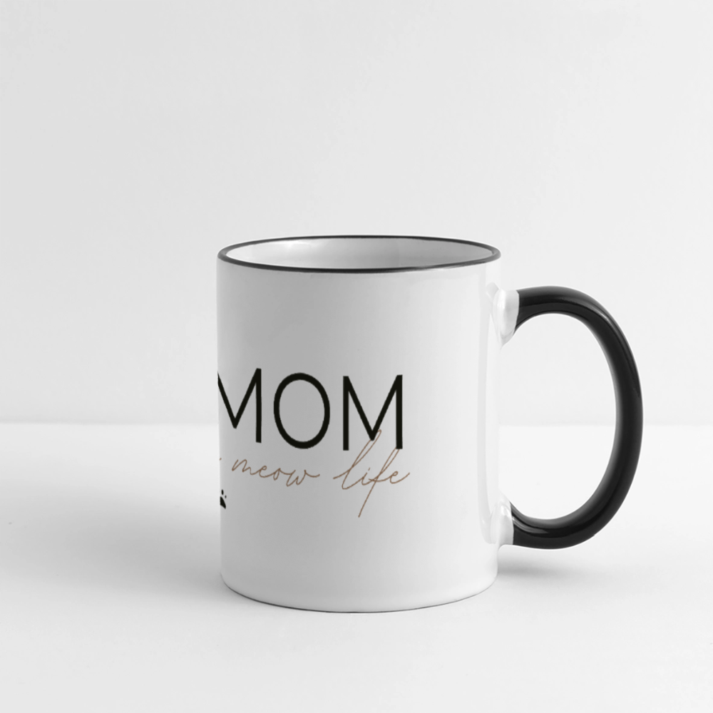 Tasse CATMOM – living the meow life - Weiß/Schwarz