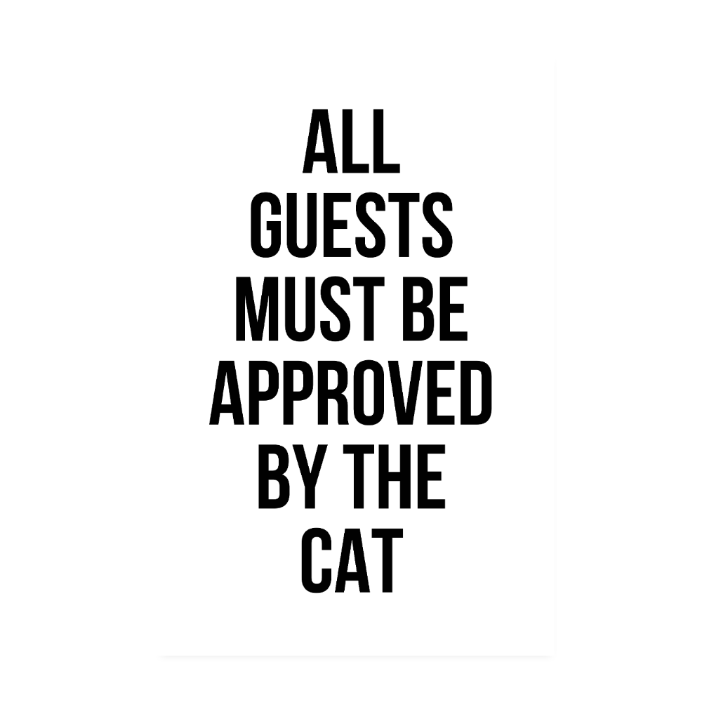 Poster 20x30 cm – Cat approved - Weiß