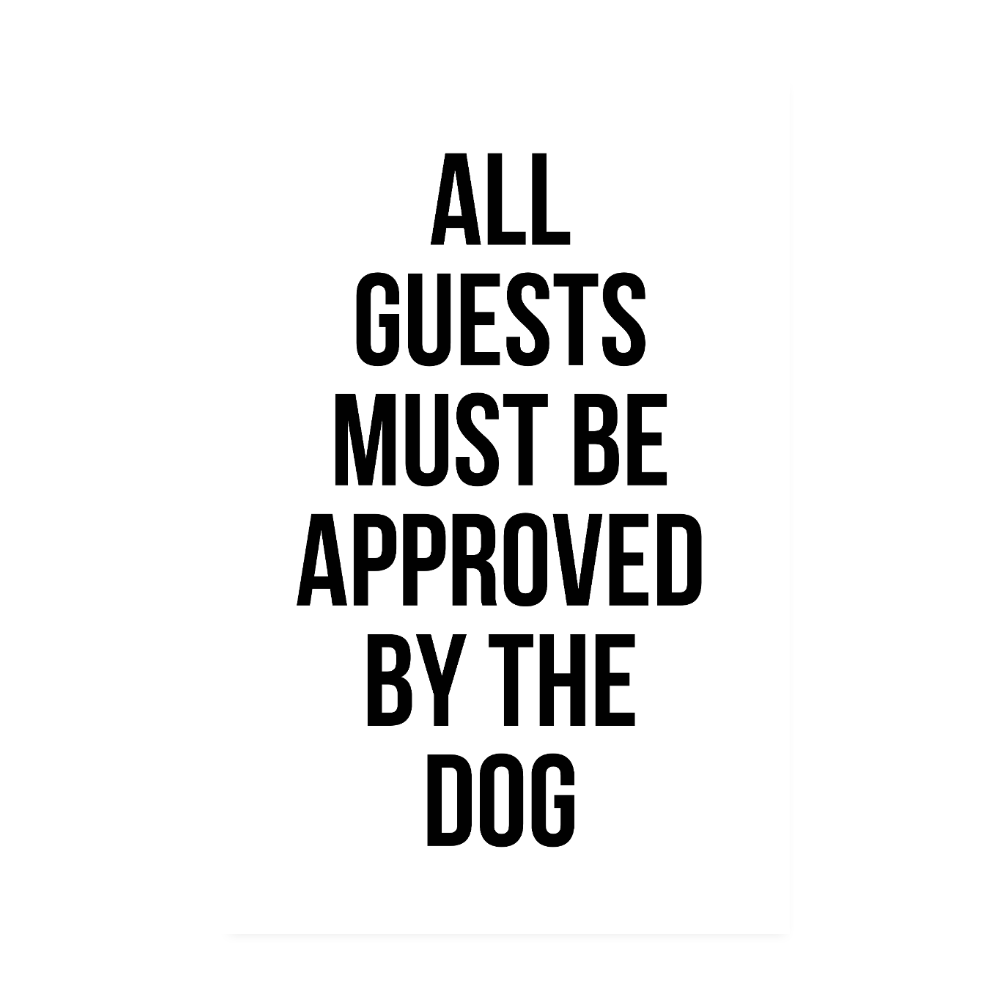 Poster 20x30 cm – Dog approved - Weiß