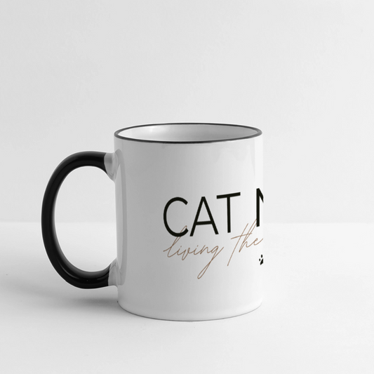 Tasse CATMOM – living the meow life - Weiß/Schwarz