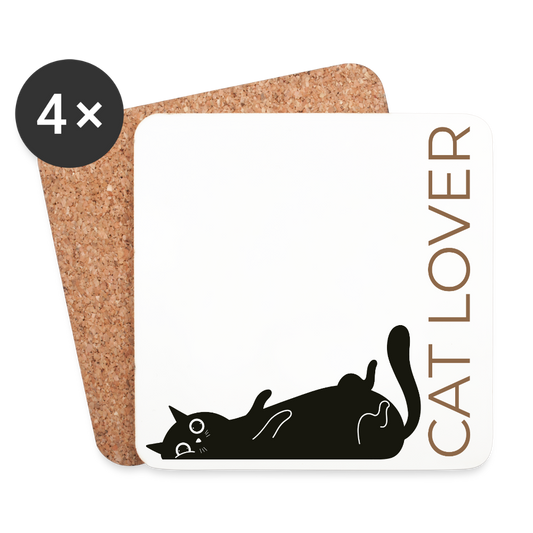 Untersetzer (4er-Set) CAT LOVER - Weiß