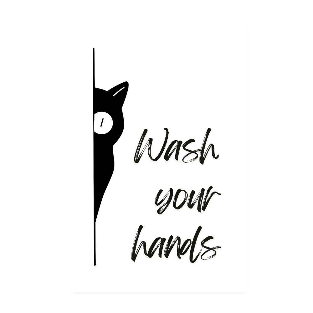 Poster 20x30 cm – Wash your hands - Weiß