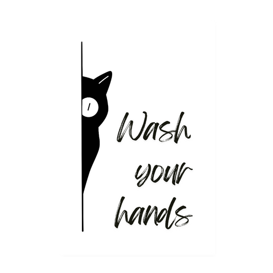 Poster 20x30 cm – Wash your hands - Weiß