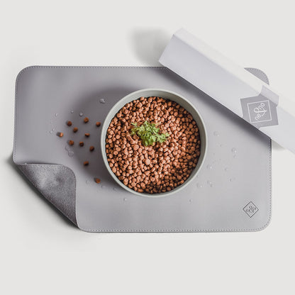 Futternapf-Unterlage aus veganem Leder