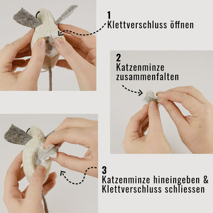 Katzenspielzeug mit Katzenminze 3er Set