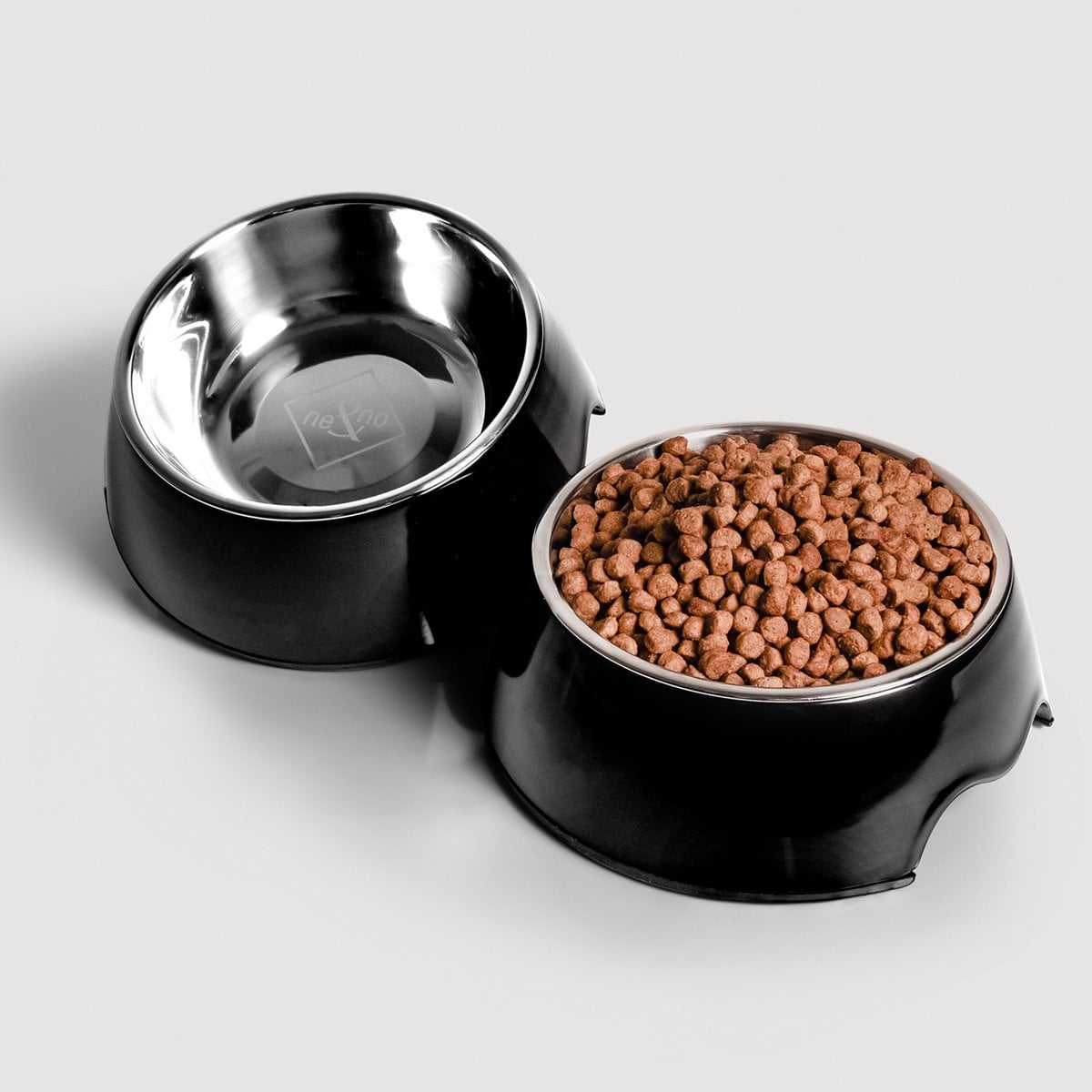 Futternapf 2er Set für Hunde und Katzen – Schwarz