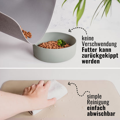 Futternapf-Unterlage aus veganem Leder