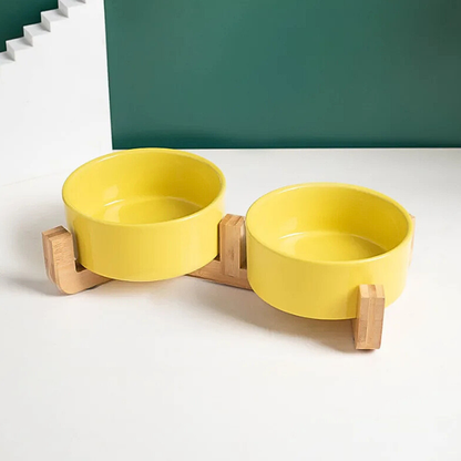 CHESTER Futterstation Keramik & Bambus