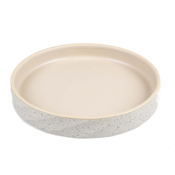 Flacher Keramiknapf Stone Wavy Dune