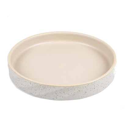 Flacher Keramiknapf Stone Wavy Dune