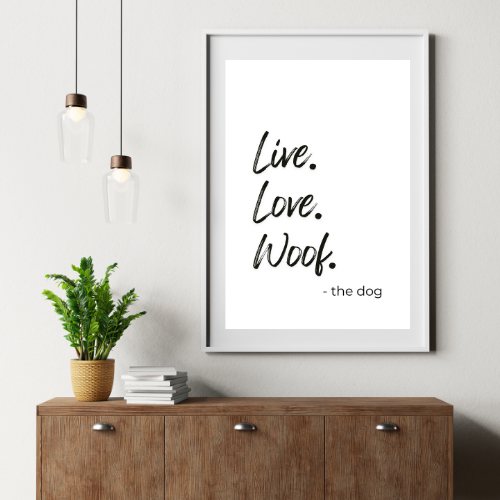Poster – Live. Love. Woof.