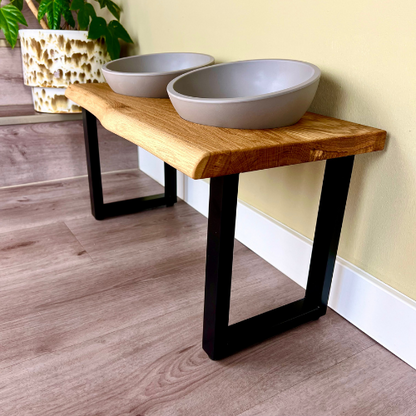 Styledog Wonderland Eiche Design Futterstation für mittlere Hunde mit Baumkante