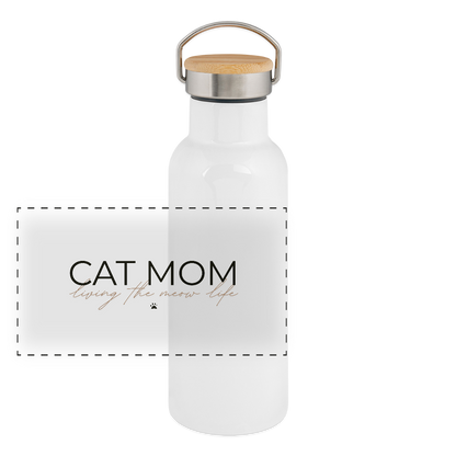 Thermosflasche mit Bambusdeckel CATMOM – living the meow life