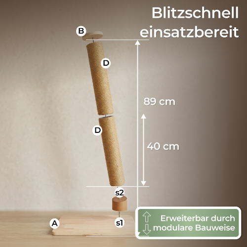Katzenkratzsäule – Kratzbaum Holz 89 cm