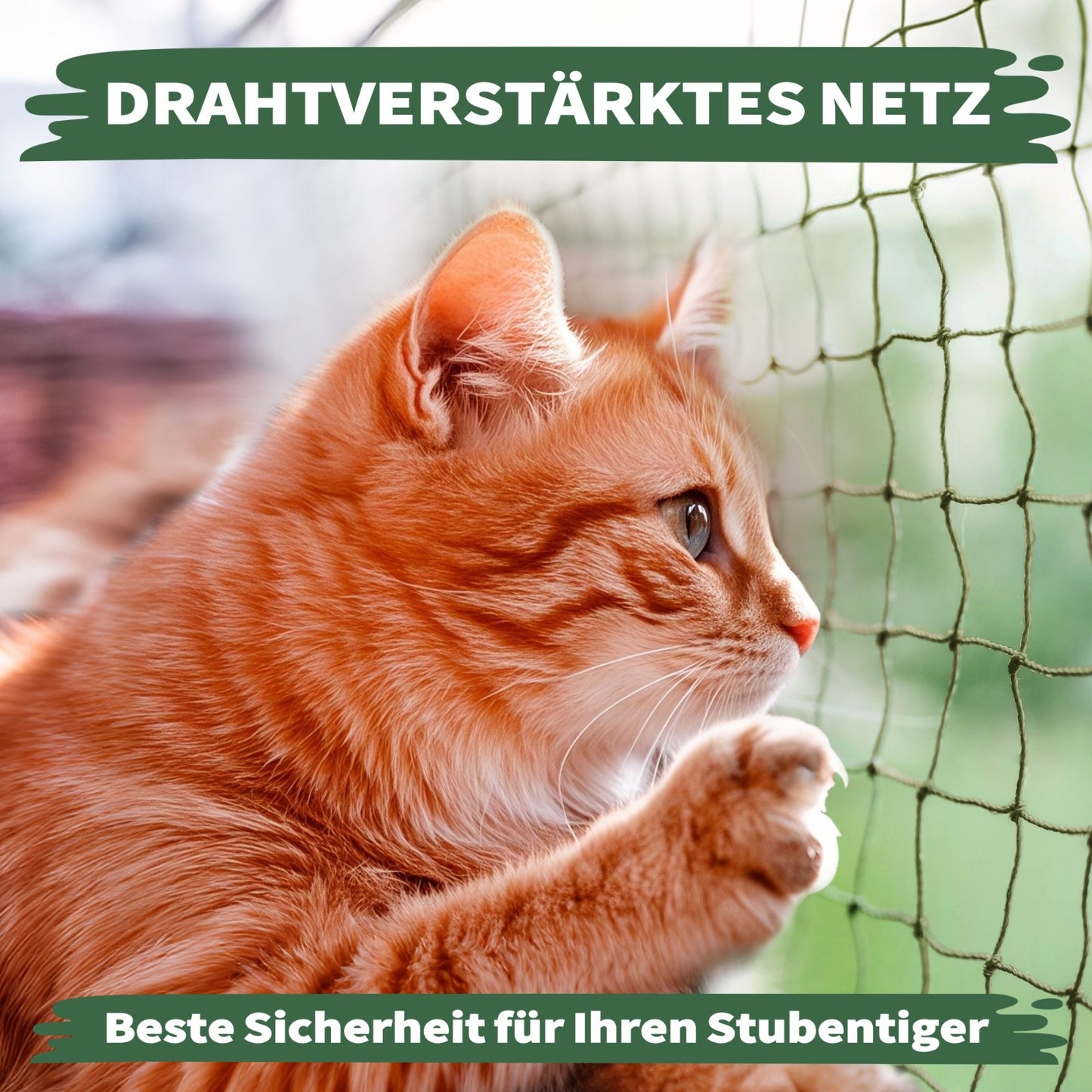 WOOWOOD® Katzennetz für Balkon (Ohne Bohren)
