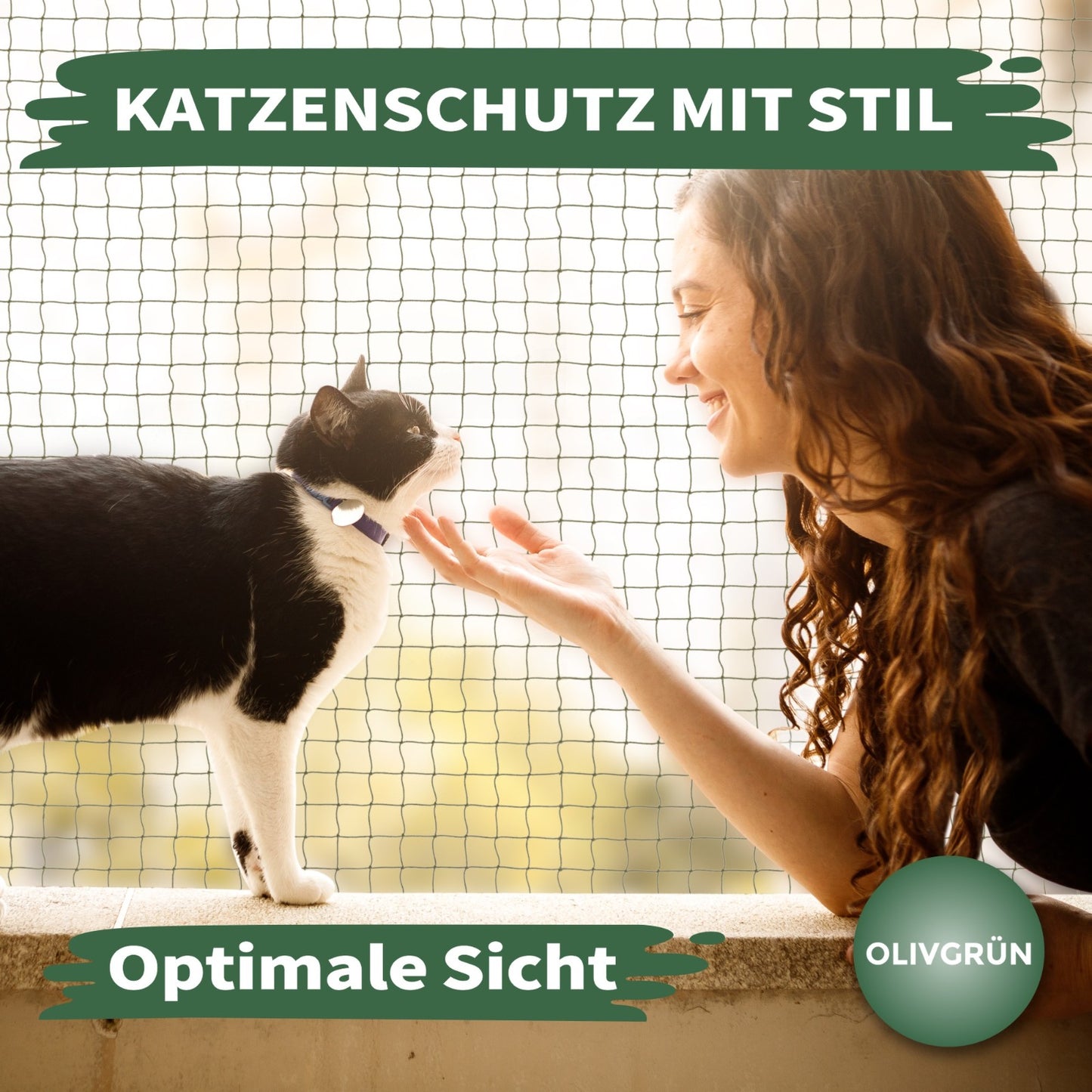 WOOWOOD® Katzennetz für Balkon (Ohne Bohren)