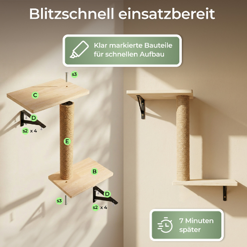 12-teilige Kletterwand für Katzen