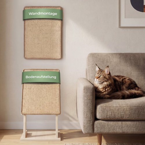2-in-1 Katzenkratzbrett für Wand & Boden
