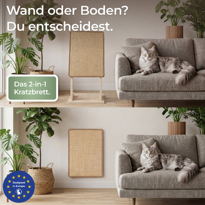 2-in-1 Katzenkratzbrett für Wand & Boden