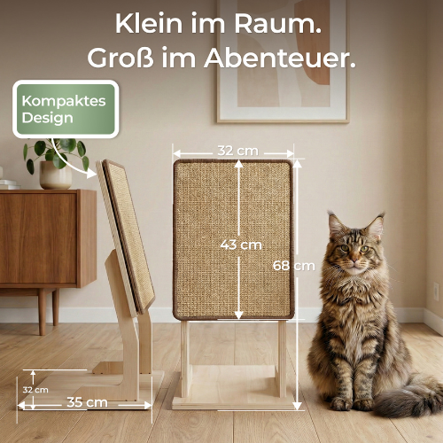 2-in-1 Katzenkratzbrett für Wand & Boden