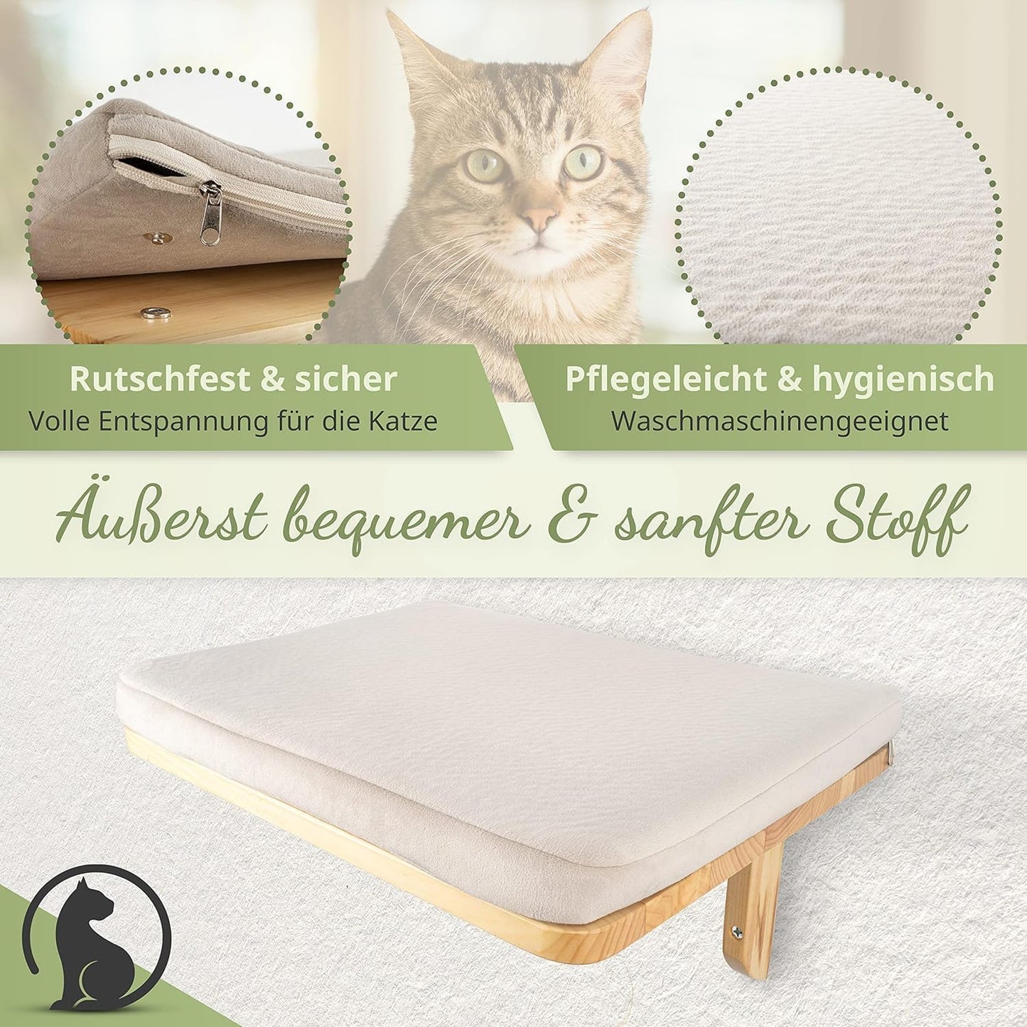WOOWOOD® Kletterwand Katzen inkl. 2x Katzentreppen