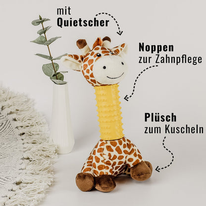 Hunde-Kauspielzeug mit Quietscher Giraffe