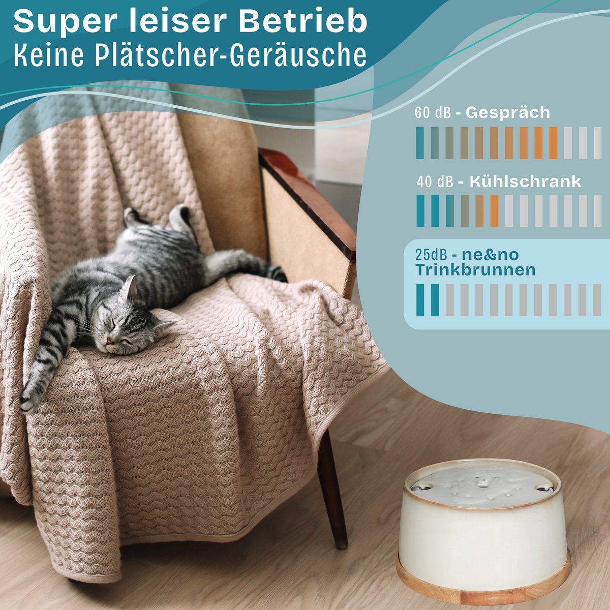 Keramik Trinkbrunnen für Katzen