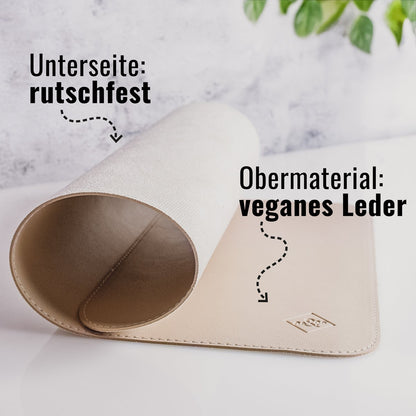 Futternapf-Unterlage aus veganem Leder